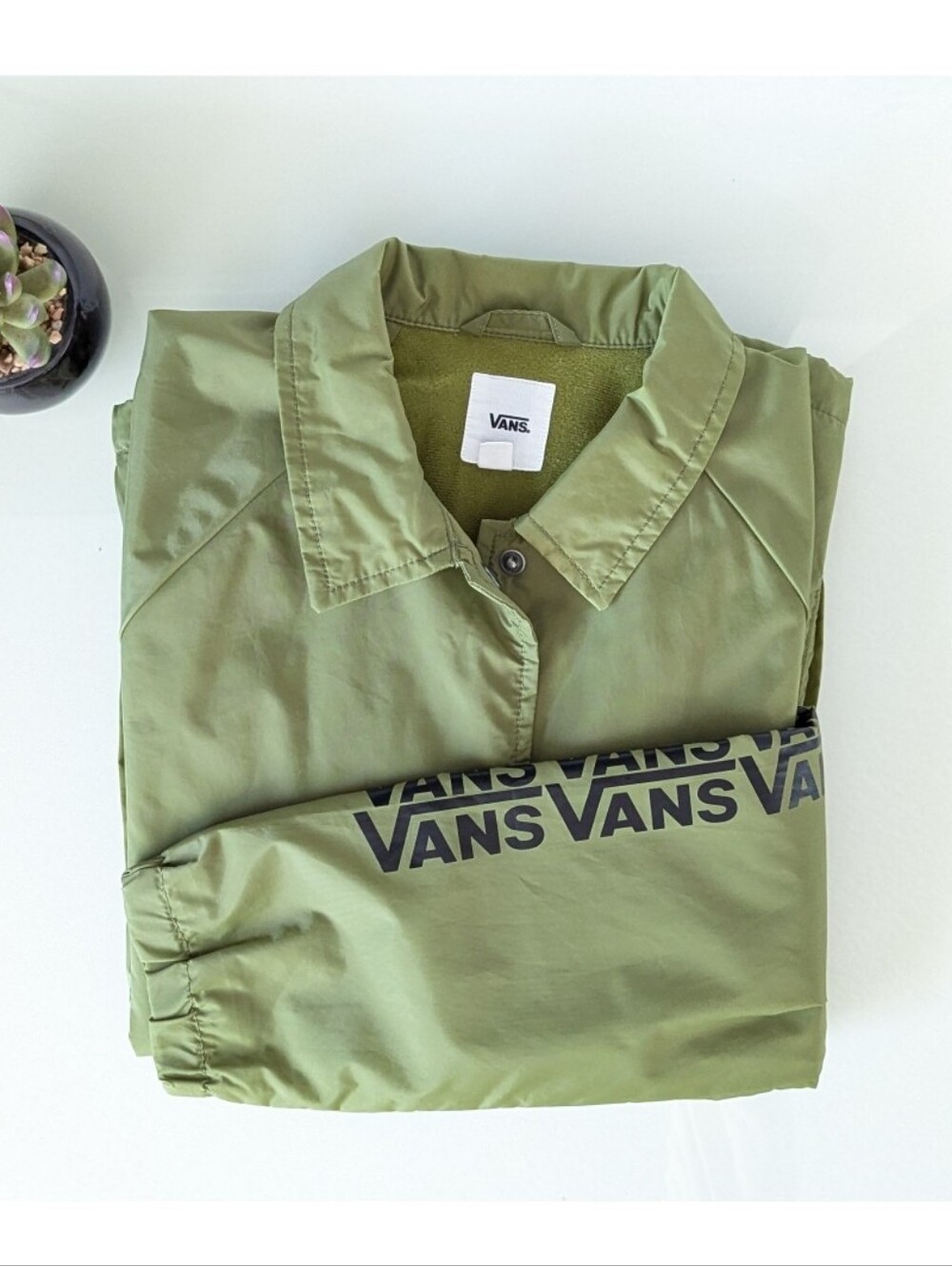 Vans Olive Green Logo Coach Jacket